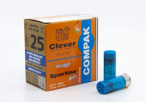 Patronas Clever Mirage 12/70 Compak Sporting BIOR T2 28g  Nr.8½