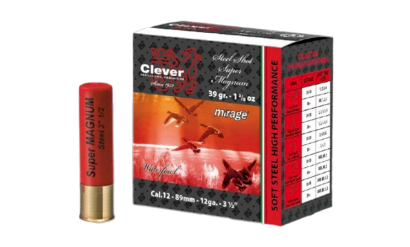 CLEVER Cartridges MIRAGE 12/89 Steel Super Magnum 39g Nr.1-2-3-4