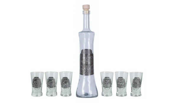 JAGERGLASS Set of vodka glasses with carafe