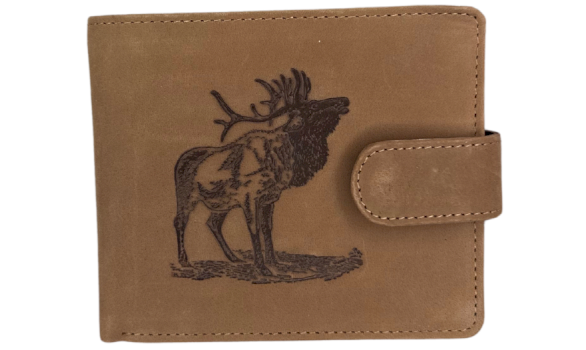 JAGERGLASS Leather wallet with hunting symbols