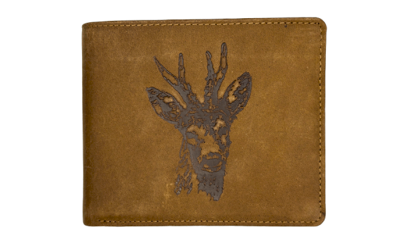 JAGERGLASS Leather wallet with hunting symbols