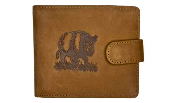 JAGERGLASS Leather wallet with hunting symbols