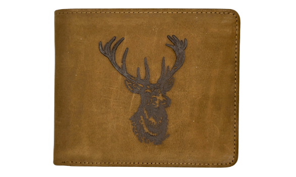 JAGERGLASS Leather wallet with hunting symbols