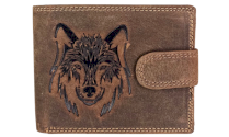 JAGERGLASS Leather wallet with hunting symbols