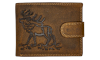 JAGERGLASS Leather wallet with hunting symbols