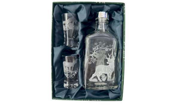 JAGERGLASS Set of vodka glasses with a flask