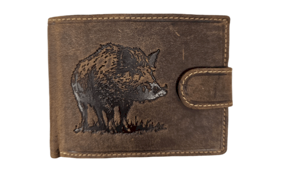 JAGERGLASS Leather wallet with hunting symbols