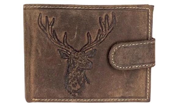 JAGERGLASS Leather wallet with hunting symbols
