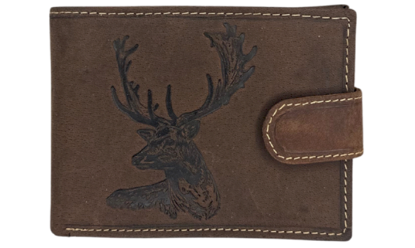 JAGERGLASS Leather wallet with hunting symbols
