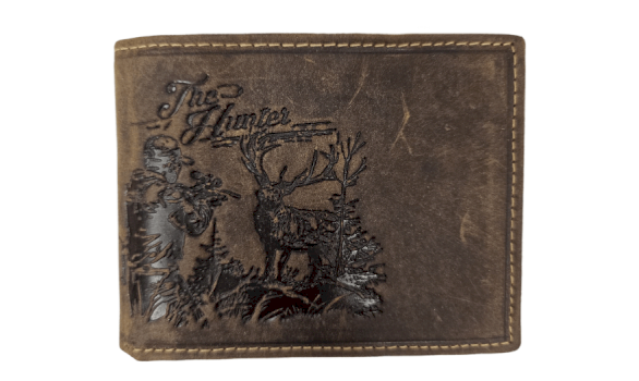 JAGERGLASS Leather wallet with hunting symbols