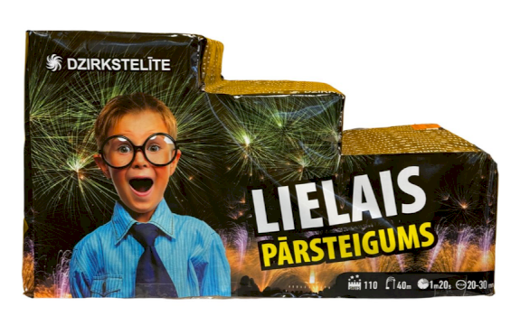 DZIRKSTELĪTE Firework LIELAIS PĀRSTEIGUMS, 110 - shots