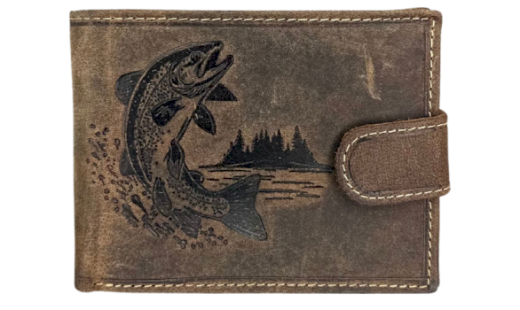 JAGERGLASS Leather wallet with hunting symbols