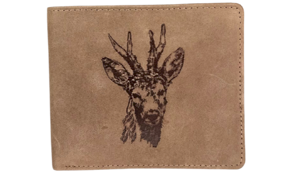 JAGERGLASS Leather wallet with hunting symbols