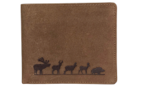 JAGERGLASS Leather wallet with hunting symbols
