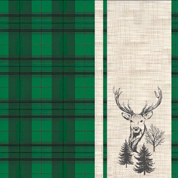AMBIENTE Salvetes DEER PLAID ZAĻAS